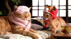 Котик лечит маму