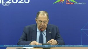 🔴 #ПрямойЭфир: Выступление и ответы на вопросы СМИ С.В.Лаврова по итогам XVII саммита #БРИКС