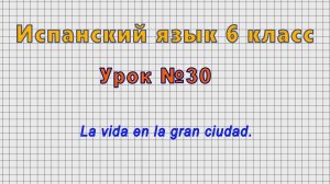 Испанский язык 6 класс (Урок№30 - La vida en la gran ciudad.)