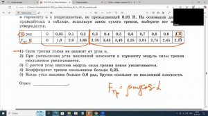 ЕГЭ по физике Задание 5 Сила трения наклонной плоскости