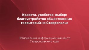 Красота, удобство, выбор: благоустройство общественных территорий на Ставрополье