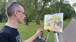 Пленэр .Ботанический сад  июль 2025