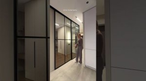 Угловая перегородка для зонирования в студию