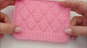 Теневой узор _Ромбы_ спицами поворотными и круговыми рядами.