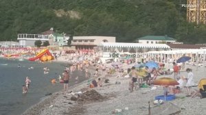 Небуг Туапсинский район сегодня 7 июля 2025. Обстановка на Центральном пляже , море и погода