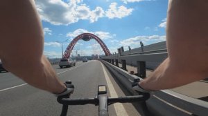 Проехал 80 км. Покатушка до центра Москвы на шоссере через Крылатское, парк Победы, парк Горького.