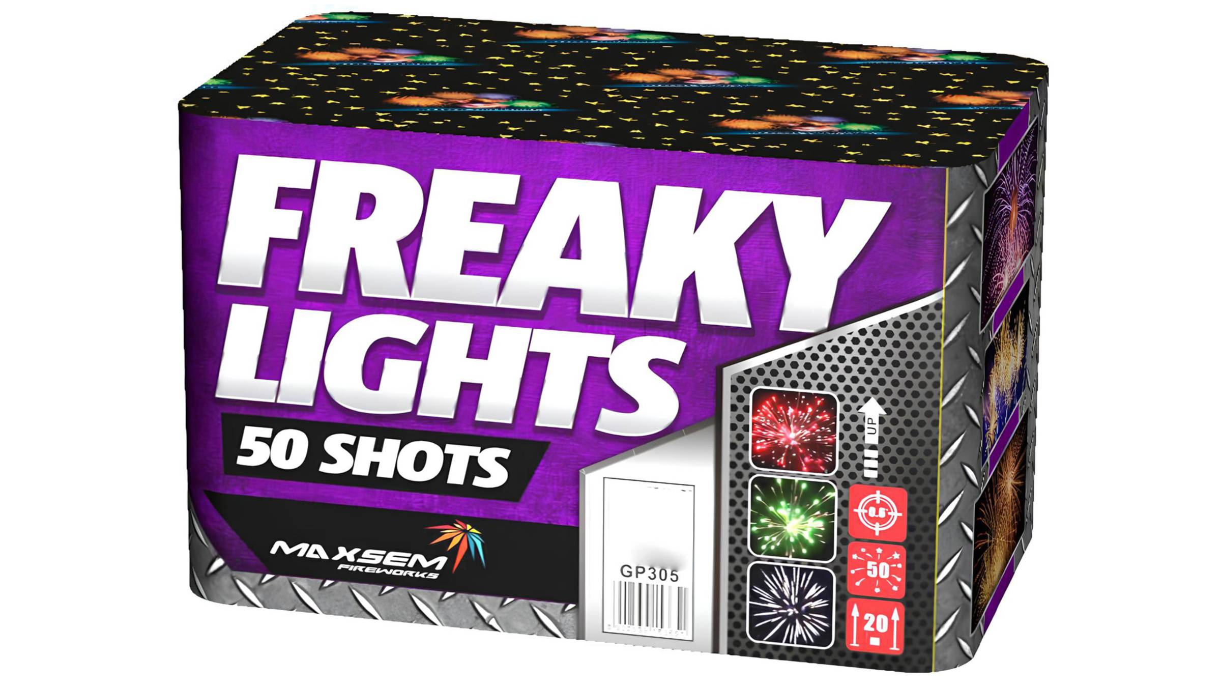 GP305 Салют "FREAKY LIGHTS" (0,6" х 50 залпов) "Maxsem"