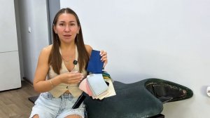 Перешив зелёного потрёпанного сидения гидроцикла в синюю винилис кожу