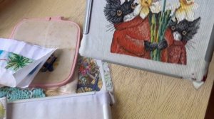 Мои процессы дома и на улице- вышивка  и вязание крючком .