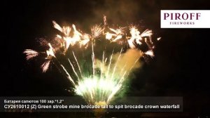 СУ2610012 Веерная батарея салютов Z Green strobe mine brocade tail to spit (1,2"х100) 1/1/1