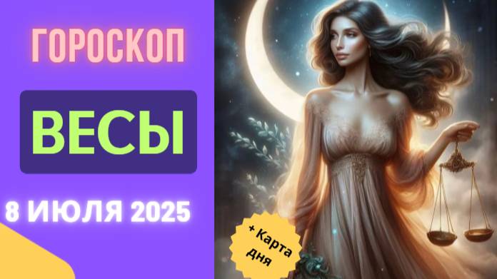 ♎ ВЕСЫ: ГОРОСКОП НА СЕГОДНЯ 8 ИЮЛЯ 2025 — ДЕНЬ ГАРМОНИИ И ПАРТНЕРСТВА!