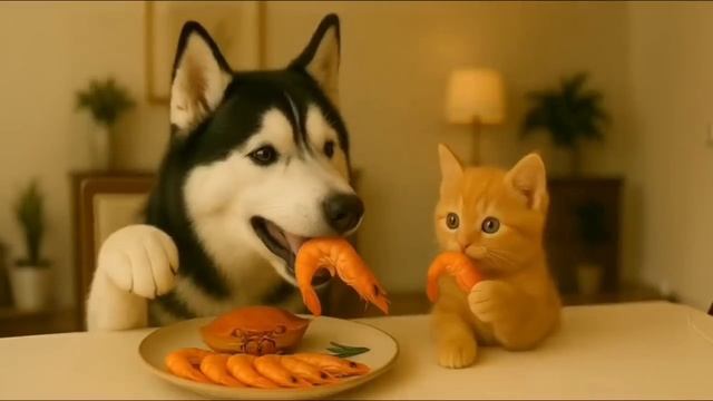 Мама кошка пропала, о котёнке позаботилась добрая собака 🐱 смотреть онлайн