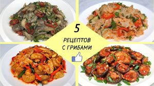 5 Рецептов с ГРИБАМИ! Даже МЯСА НЕ НУЖНО!