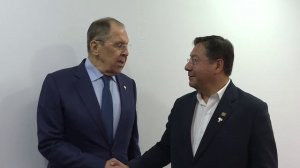 С.В.Лавров и Луис Арсе Катакора, «на полях» XVII саммита БРИКС, Рио-де-Жанейро, 7 июля 2025 года