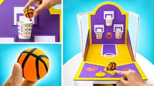 🏀 Настольный баскетбол из картона ✂️ простая поделка!