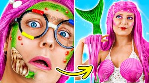 🧜♀️ Из ботанки в русалку! преображение с гаджетами 💇✨