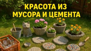 Красота из мусора и цемента: соседи в шоке! Идеи для сада за копейки