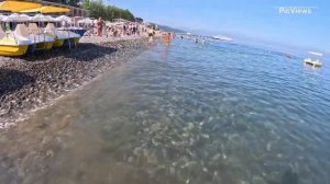 Сочи Лазаревское пляж Калипсо сегодня 7 июля 2025. Море и погода в Сочи сейчас. Обстановка на пляже