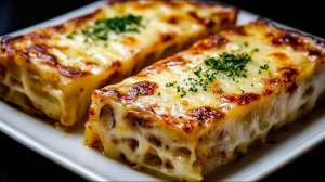 Деревенская запеканка с грибами и овощами под сливочно-сырной корочкой