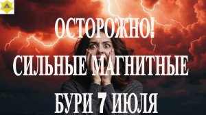 ОСТОРОЖНО! СИЛЬНЫЕ МАГНИТНЫЕ БУРИ 7 ИЮЛЯ 2025!