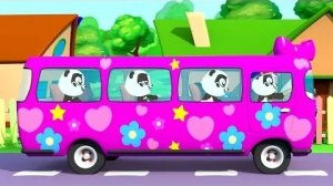 Учим цвета с детскими стишками Bus Finger Family