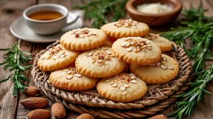Печенье рецепт ☆ сахарное с миндалем☆замешиваем ложкой за 5 минут выпекаем 15 минут