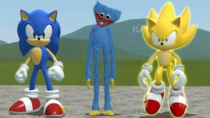 💥 SONIC vs SUPER SONIC vs HUGGY WUGGY?! 😱 ТРОЙНАЯ БИТВА В GARRY’S MOD!