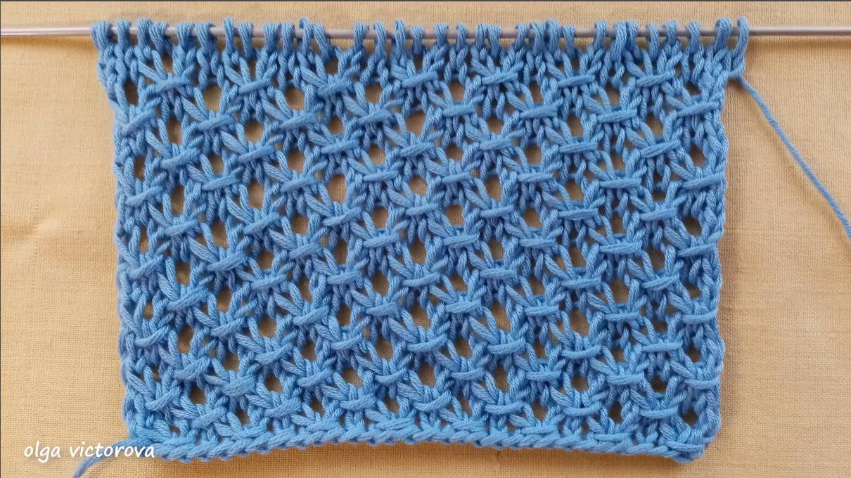 489 АЖУРНАЯ СЕТОЧКА ИЗ КОЛЕЧЕК Вязание Узоры спицами смотреть онлайн