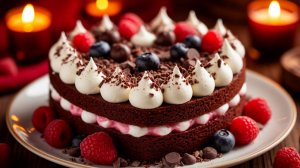 Вкуснейший подарок  «ШОКОЛАДНЫЙ ТОРТ с маршмеллоу» в виде сердца [Семейные рецепты]