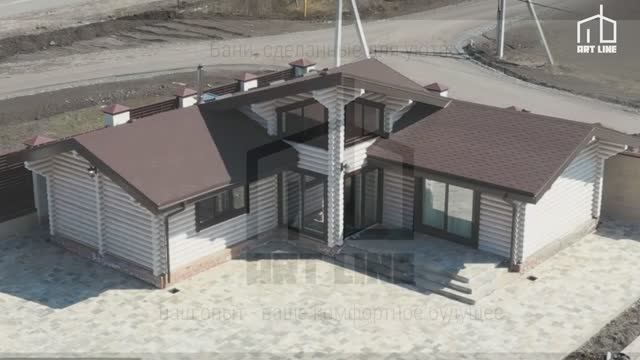 Построили банный комплекс из оцилиндрованного бруса в Белгородской области. 
ООО СК АртЛайн.
