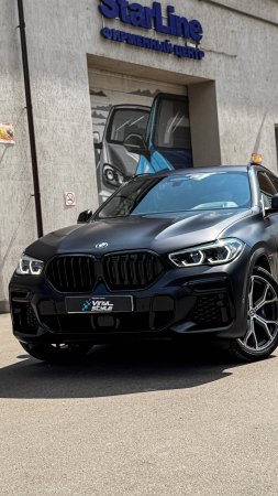 Бронирование BMW X6 матовой полиуретановой пленкой и выполнили антихром