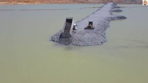 Строительство, серия  обзоров - дорога на озере -1