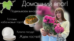Домашний влог. Встречаем гостей. Купила новую посуду. Готовлю кабачковый тортик. Выбираю цветы домой