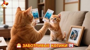 Заботливые котики спешат на помощь (143)