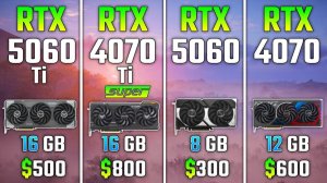 RTX 5060 Ti vs RTX 4070 Ti SUPER vs RTX 5060 vs RTX 4070 | Test in 7 Games