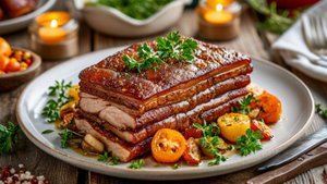 ГРУДИНКА СВИНАЯ /рассольная /с хрустящей шкуркой. Очень вкусно!