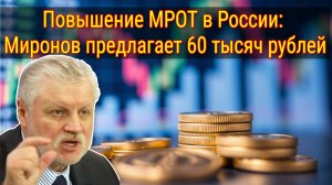 Повышение МРОТ в России: Миронов предлагает 60 тысяч рублей