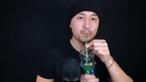 Man drinking from different shale of glasses