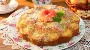 Пирог на кефире с персиками