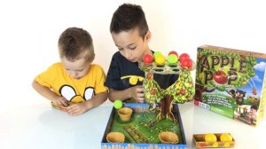 Сбиваем яблоки Игры Для Детей Распаковка Family Fun Game Night for Kids Apple Pop Game