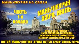 Маньчжурия. Китай. Июль 2025. Часть 1. Приезд. Салон шуб. Автосалон. Магазины. Еда. Просто моя жизнь