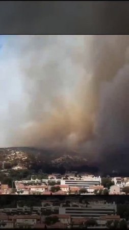 🇫🇷🔥 На юге Франции вспыхнули лесные пожары, огонь быстро распространяется.