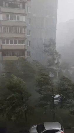 🌧️Мощный ливень с градом накрыли Королев🌧️