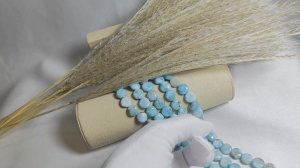 Ларимар таблетка 10 х 5 мм, бусины из натуральных камней