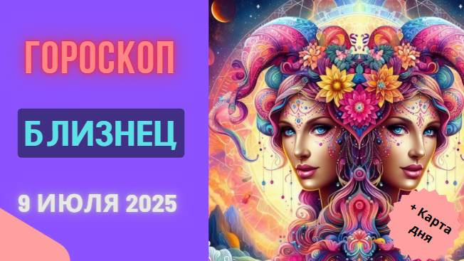 ♊ ГОРОСКОП НА 9 ИЮЛЯ 2025 ДЛЯ БЛИЗНЕЦОВ: ДЕНЬ ЯРКИХ ВПЕЧАТЛЕНИЙ!