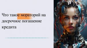 Что такое мораторий на досрочное погашение кредита