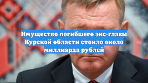 Имущество погибшего экс-главы Курской области стоило около миллиарда рублей