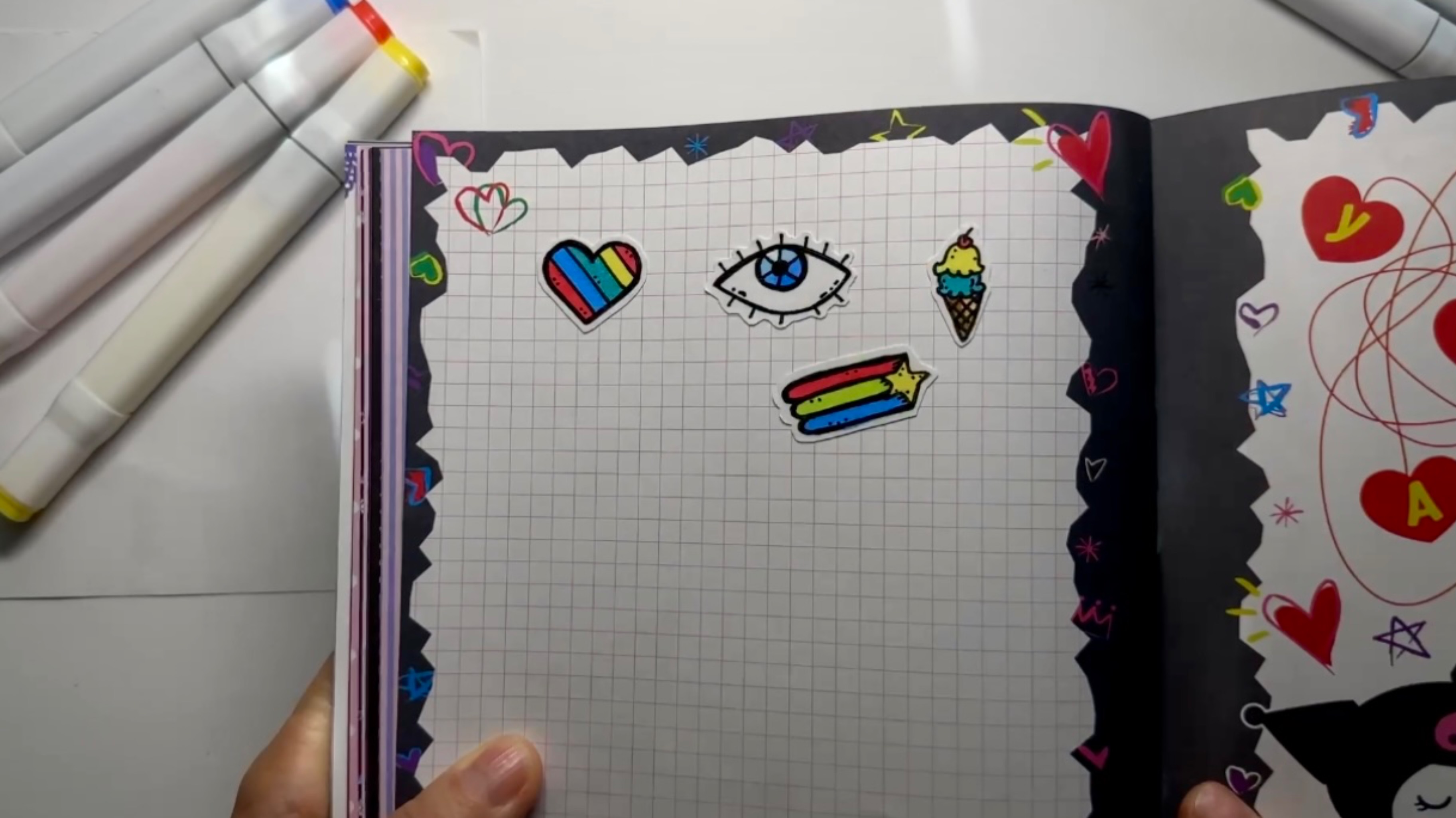 DIY stickers 🍦 Клеим наклейки, стикеры в блокнот (своими руками). смотреть онлайн