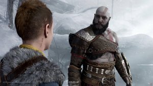 Прохождение God of War: Ragnarök.Подрались на пару с отцом . Позвали на помощь огненного великана .