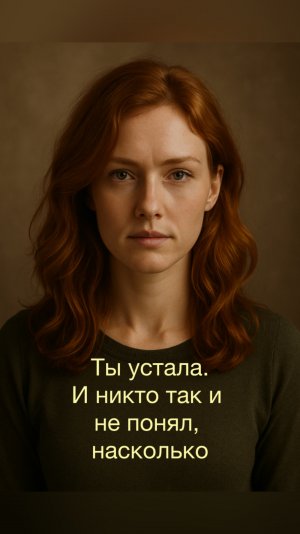 Ты устала.
И никто так и не понял, насколько.
